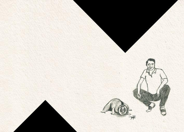 A man and a slow loris