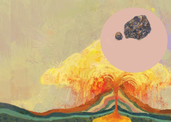 Volcano explaining Igneous rocks and granite