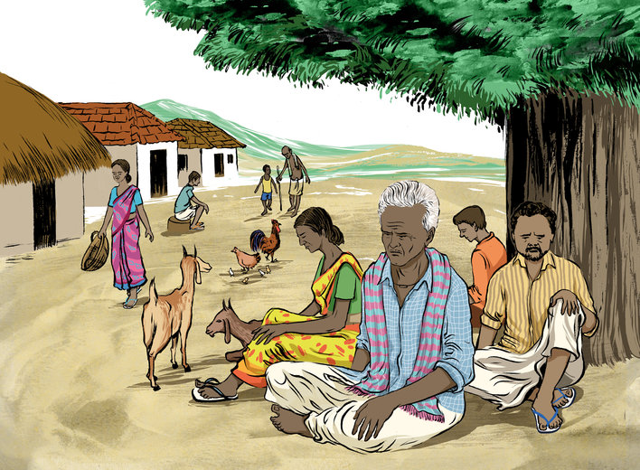 group of People sitting under a tree