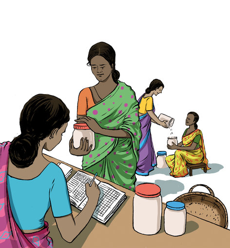 A group of women working