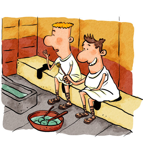 Two men on a toilet