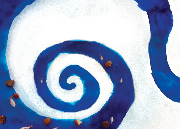 a river in a swirl