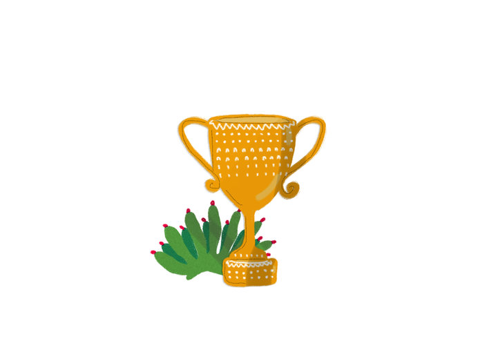 A trophy and a crown
