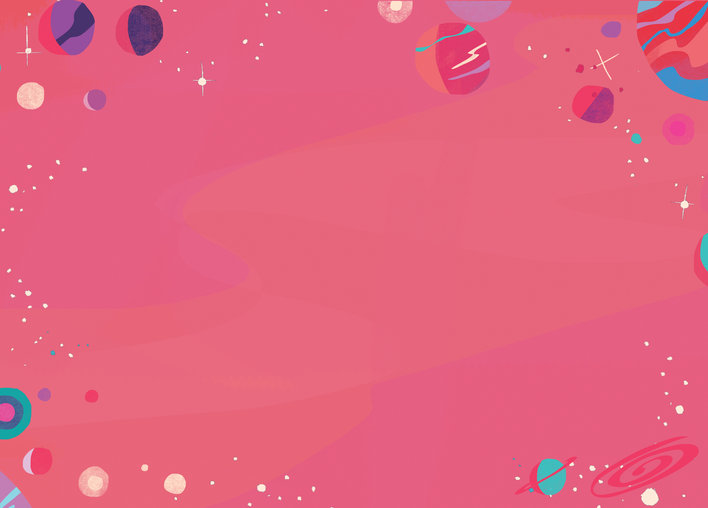 Planets and stars in space