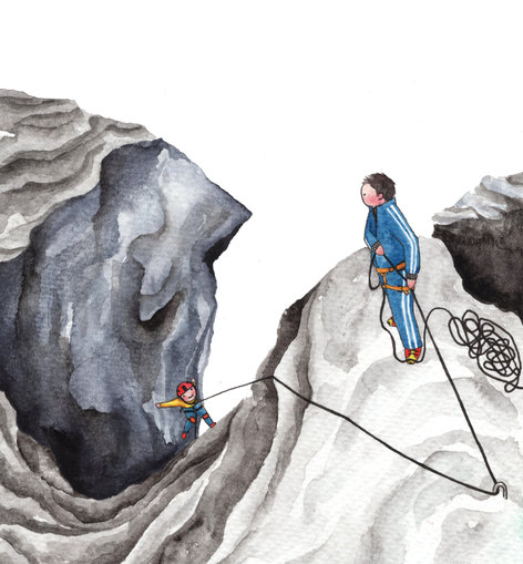 Girl training and climbing