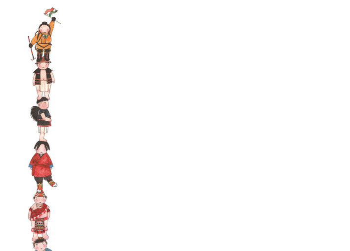 Men standing on each other's heads