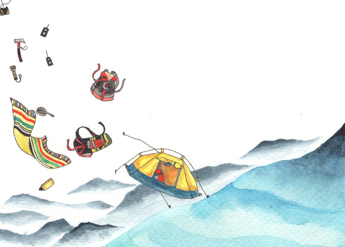 Objects flying away in the wind