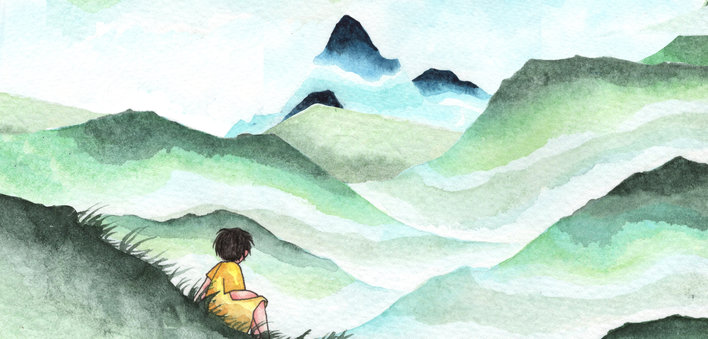 A girl admiring nature