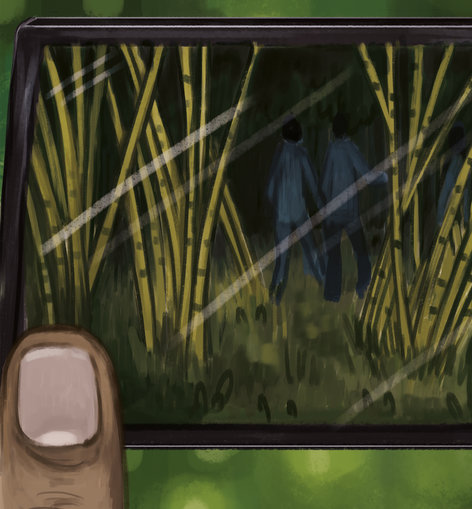 Footage on a camera screen