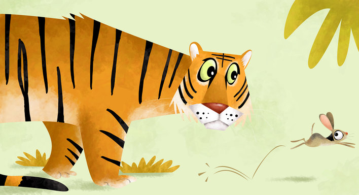 Tiger Looking at Hare