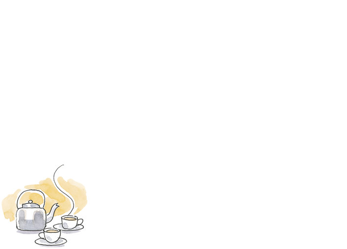 Tea cups and a kettle