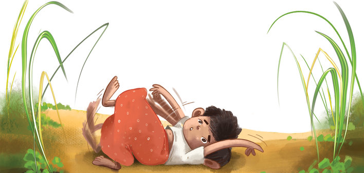 Girl lying on the ground