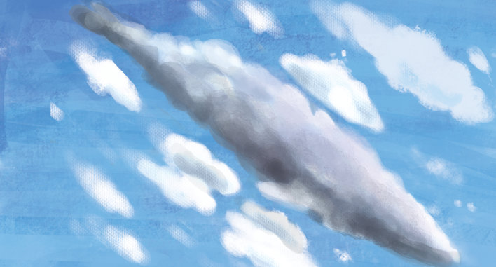 Many clouds in the sky