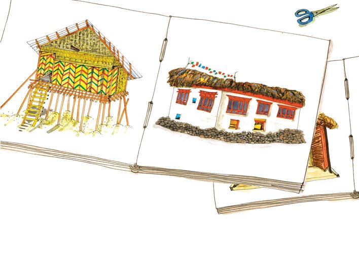 Pictures of houses in Nicobar and Ladakh