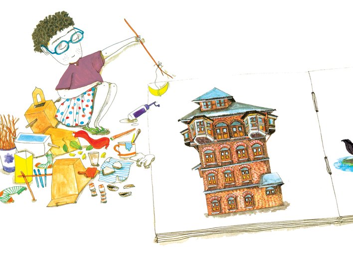 A child imagining a Kashmiri house