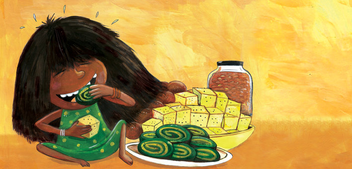 A girl eating