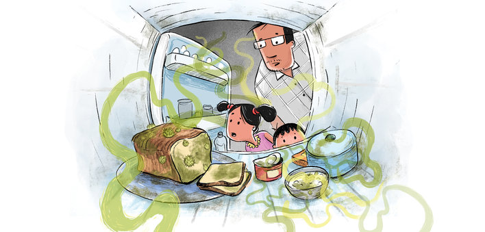 Food rotting inside a fridge