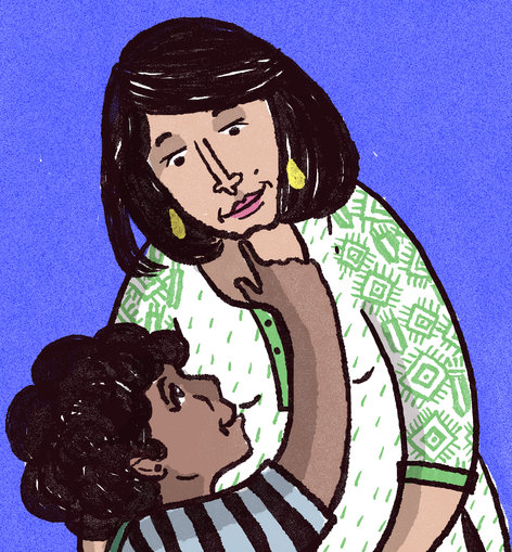Girl and her mother