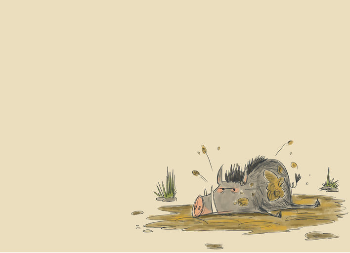 Wild Boar in Mud