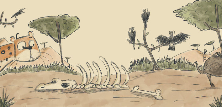 Animal Skeleton in a Forest