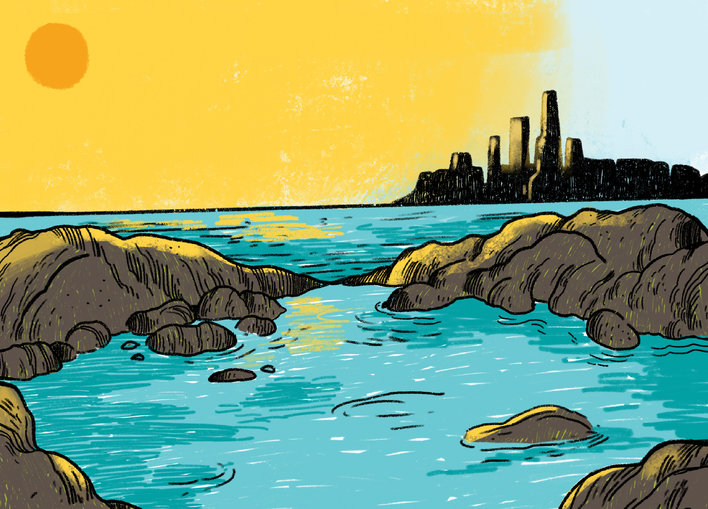 Sunset at a sea shore