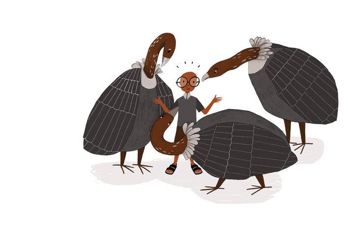 A vulture and a boy