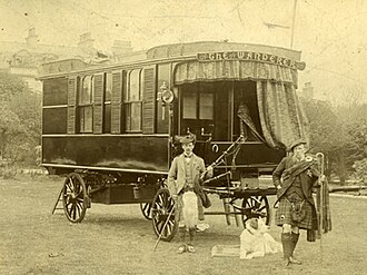 William Gordon Stables in his leisure caravan, the Wanderer.